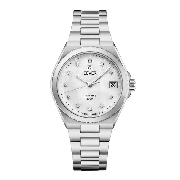 COVER Iconosteel Lady Stainless Steel White Pearl Dial Silver Women’s Watch