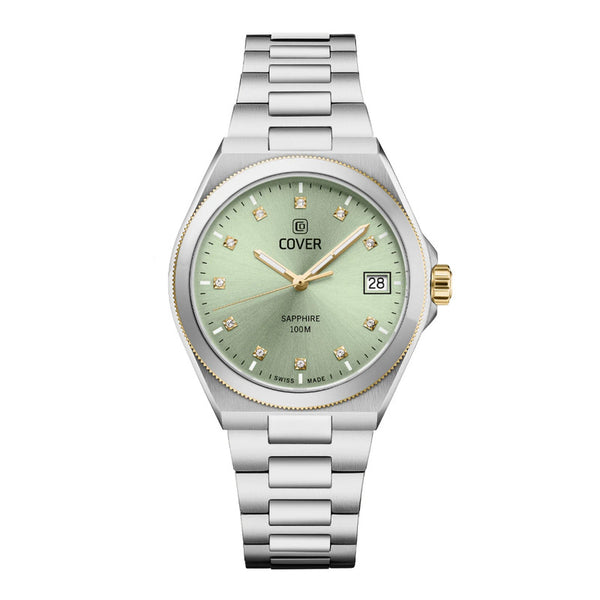 COVER Iconosteel Lady Stainless Steel Light Green Dial Bicolor Gold Women’s Watch