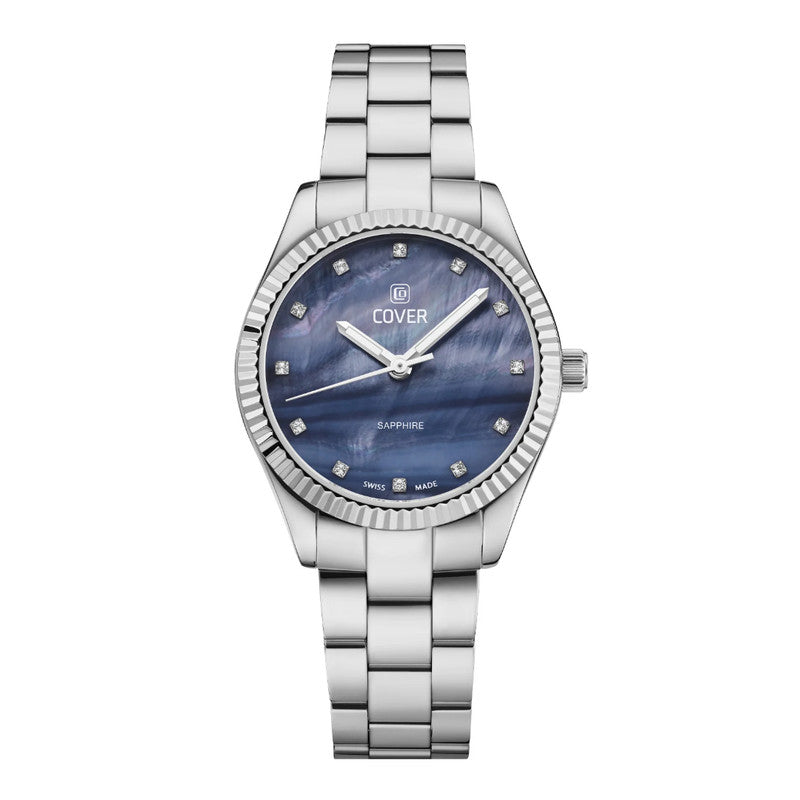 COVER Valentina Mini Blue Pearl, Stainless Steel Silver Women’s Watch