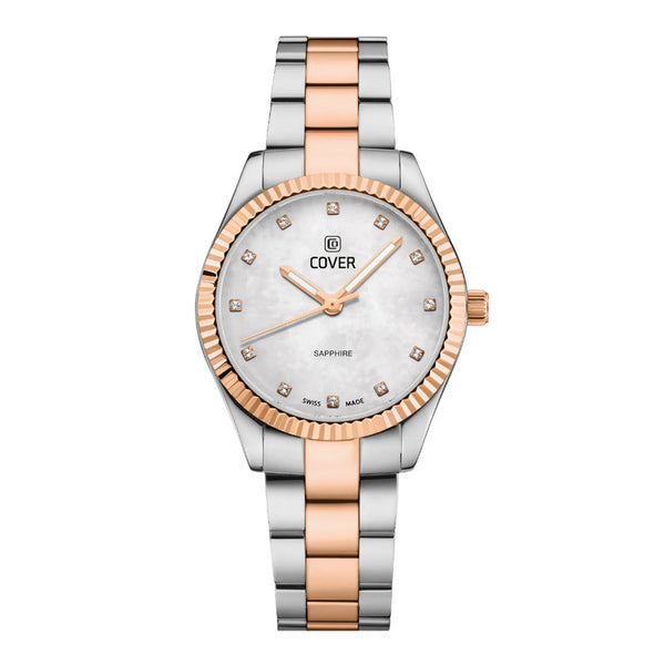 COVER Valentina Mini White Pearl, Bicolor Rose Gold Stainless Steel Women’s Watch