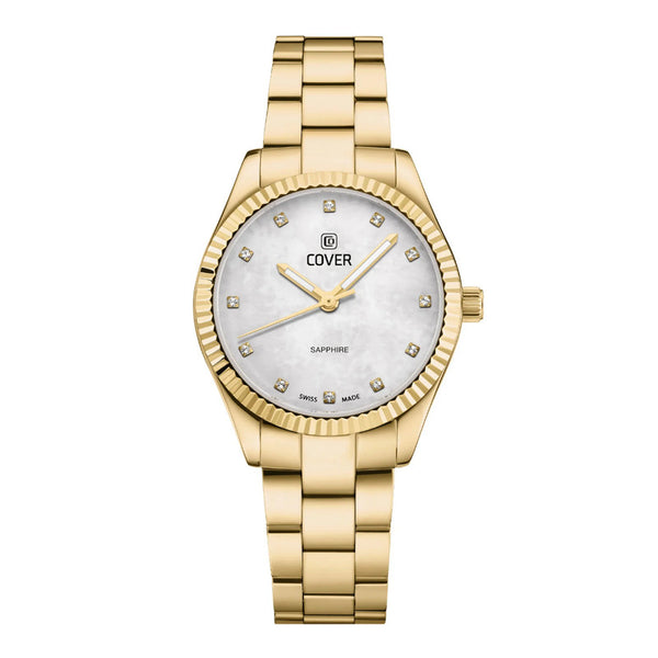 COVER Valentina Mini White Pearl, Gold Stainless Steel Women’s Watch