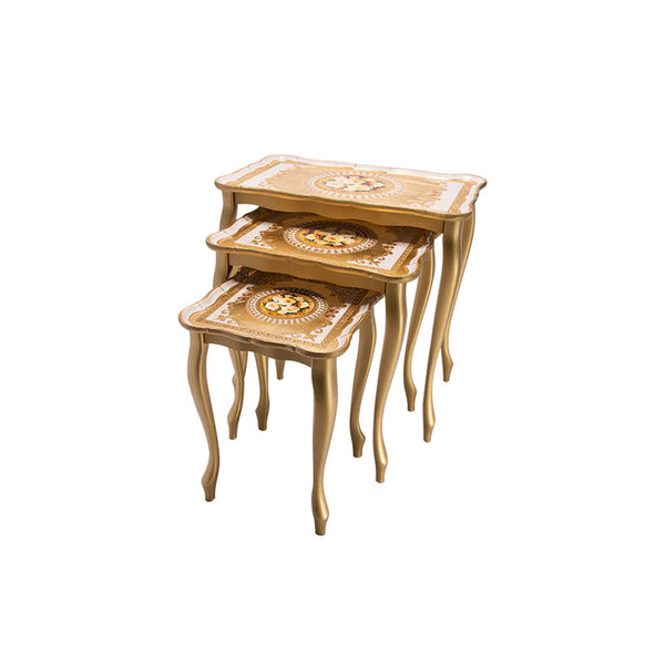 Sezzatini Three Table Set Neme Oro Avorio