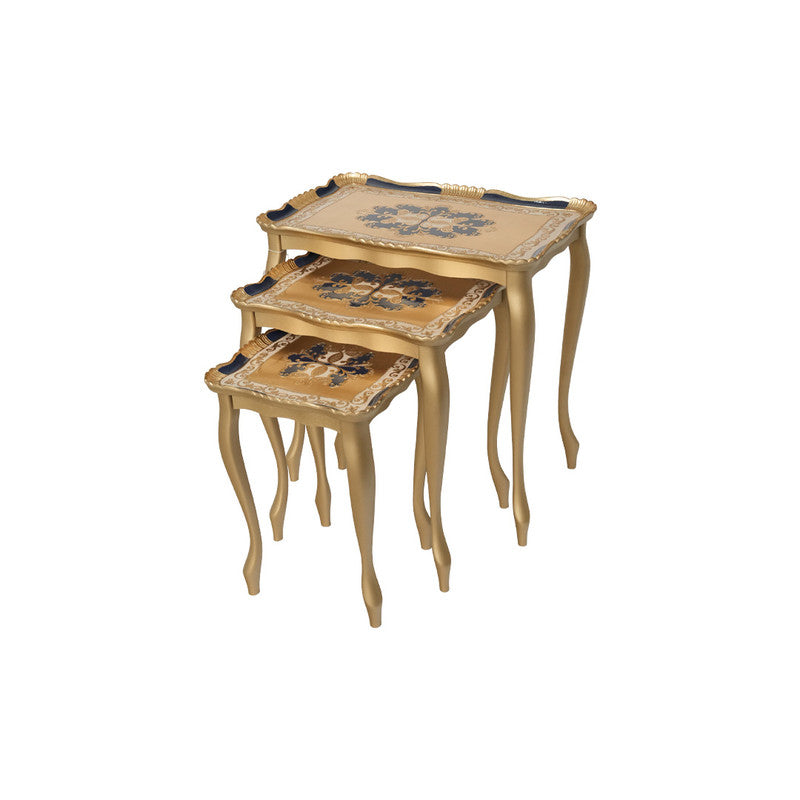 Sezzatini Carved Tables Set 35×58×58H Cm