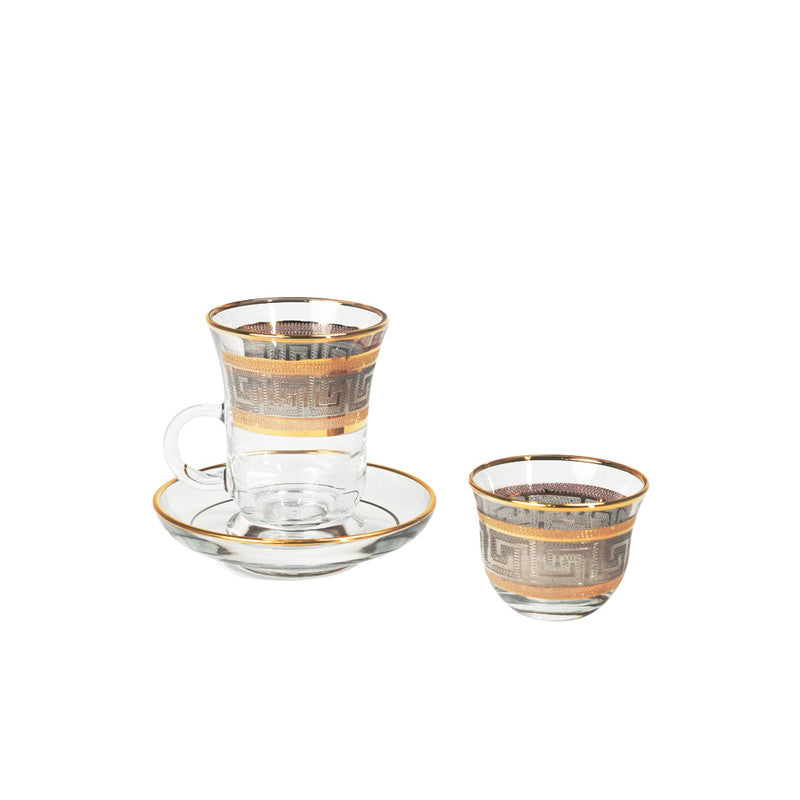 Enes Cam 18 Piece Tea & Coffee Set