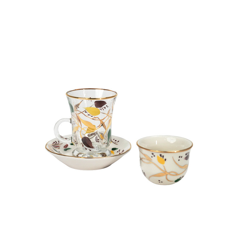 Enes Cam 18 Piece Tea & Coffee Set