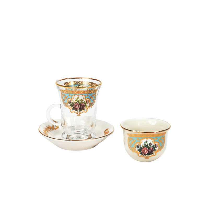 Enes Cam 18 Piece Tea & Coffee Set