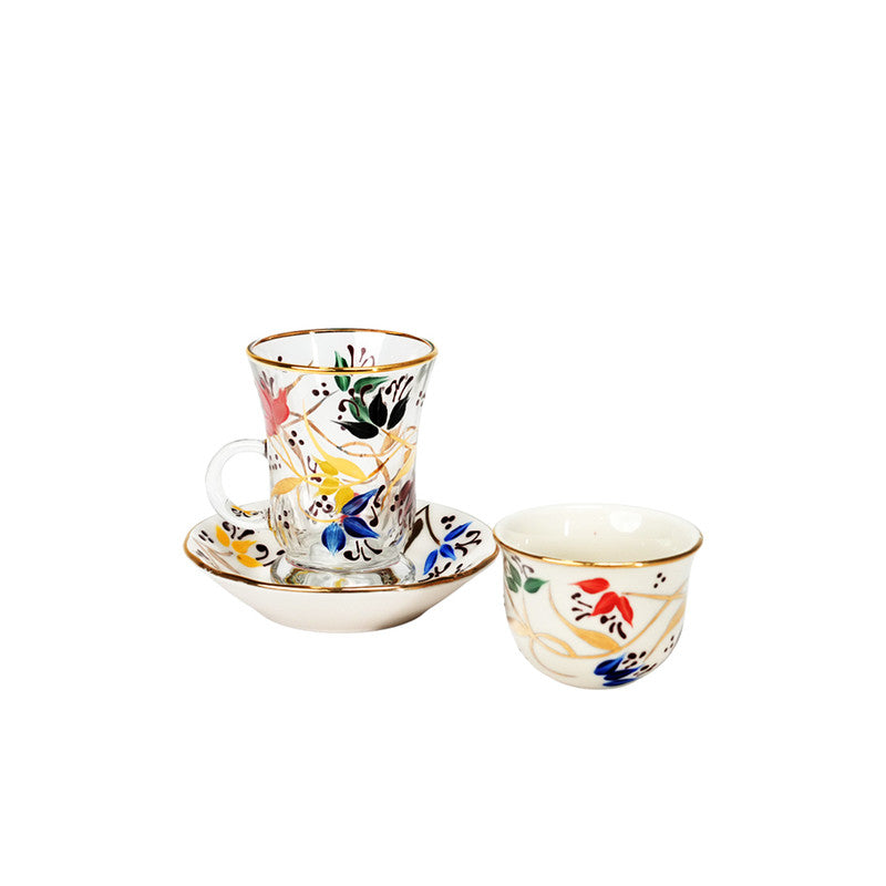 Enes Cam 18 Piece Tea & Coffee Set
