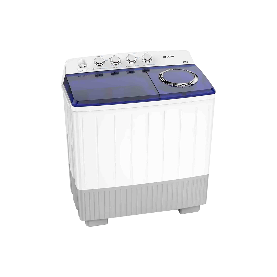 Sharp 2O Kg Twin Tub Top Load Washing Machine | ES-T2012AP-Z | Home Appliances, Major Appliances, Top Load, Washing Machines |Image 1