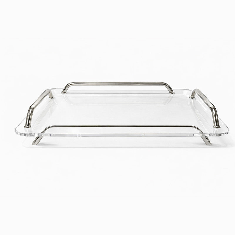 Acrylic Tray with Silver Handles