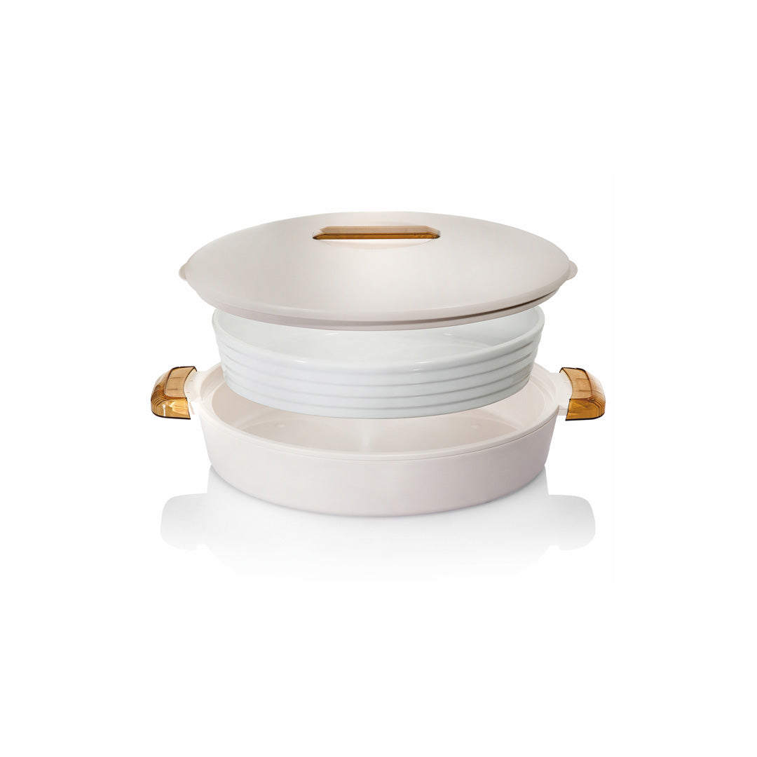 Enjoy Oval Insulated Server Colorado 2.8L - White/Amber Enjoy Oval Insulated Server Colorado 2.8L - White/Amber