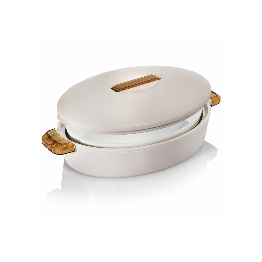 Enjoy Oval Insulated Server Colorado 2.8L - White/Amber Enjoy Oval Insulated Server Colorado 2.8L - White/Amber