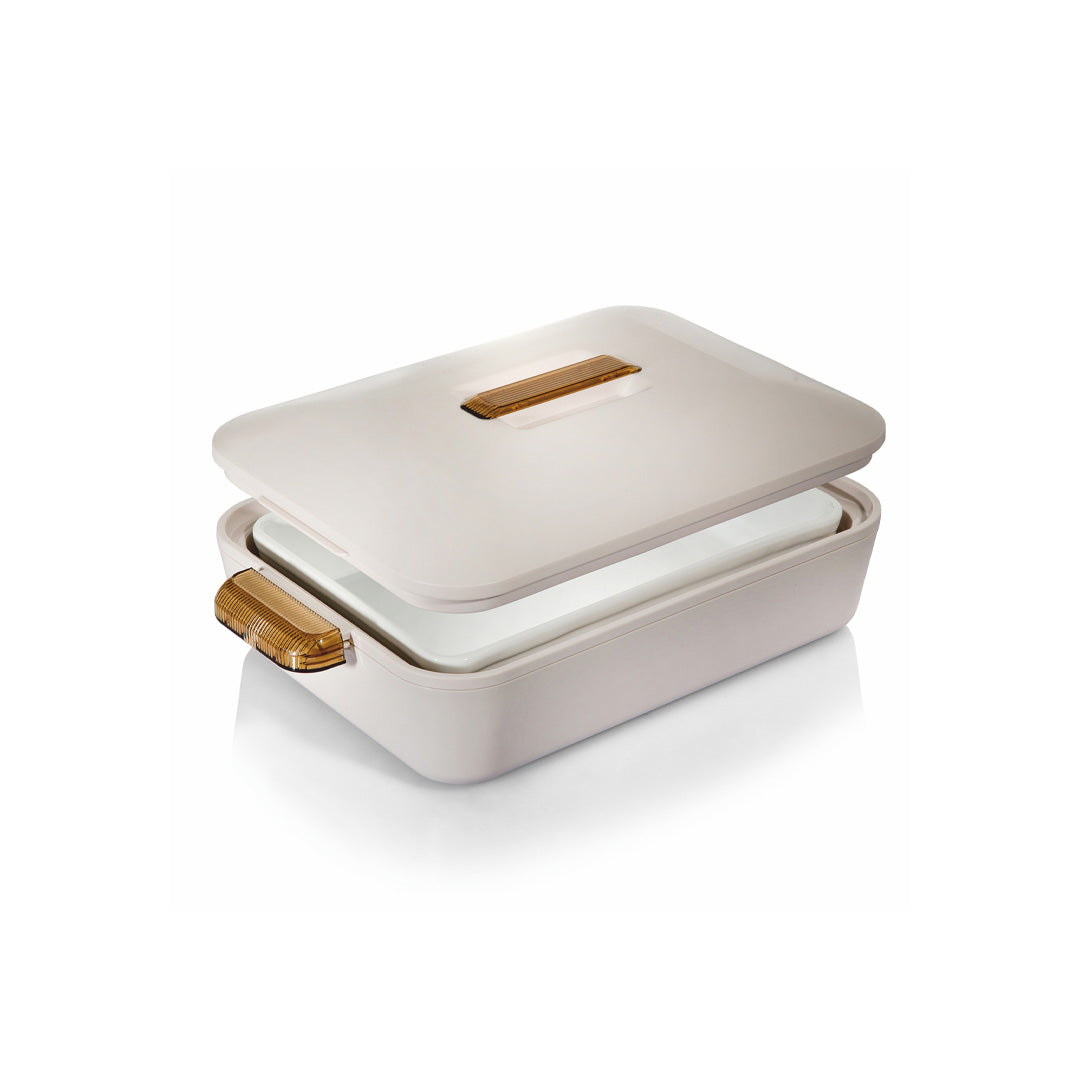 Enjoy Rectangular Insulated Server Colorado 2.8L - White/Amber Enjoy Rectangular Insulated Server Colorado 2.8L - White/Amber