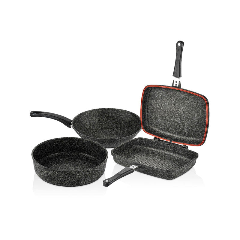 Falez Ocuisto Oracle Coldstone 4 Pieces Grill Pan Set | F36498