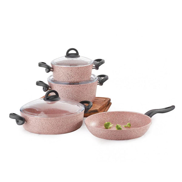 Falez Forged Premium Granite 7 Pieces Pink Cookware Set | Cooking & Dining,Cookware sets | F37167