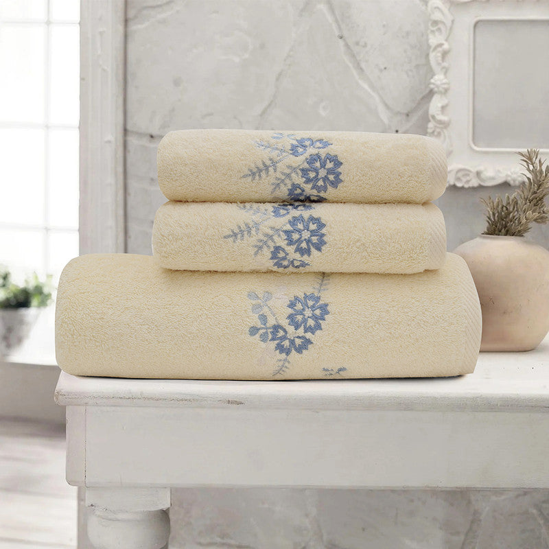 Heba 3 Pieces Towel Set - Trefle Cream