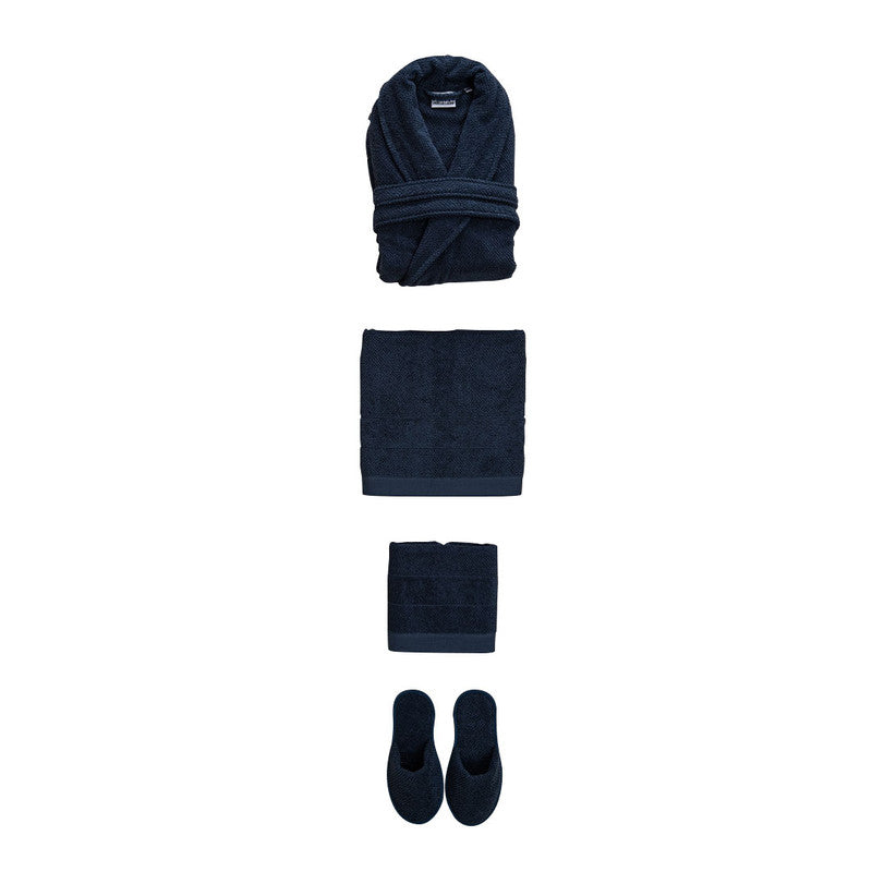 Per La Casa 5 Pieces Woman Bathrobe Set - Pure Navy