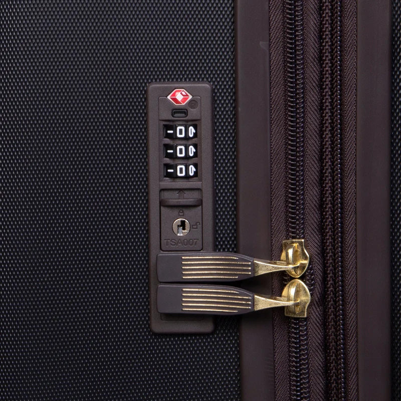 IT Luggage Lux-Lite 3 Piece Trolley Set - Black - Lock Zoom in