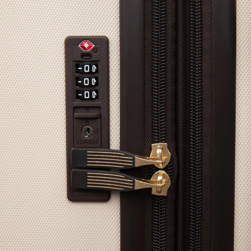 IT Luggage Lux-Lite 3 Piece Trolley Set - Cream  - Lock Zoom in