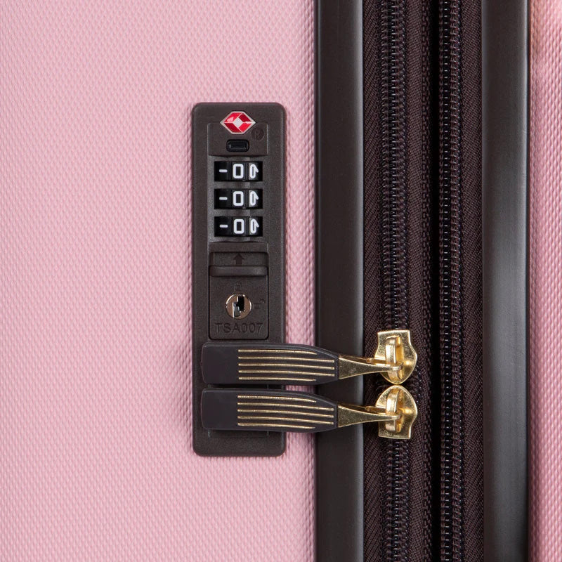 IT Luggage Lux-Lite 3 Piece Trolley Set - Silver Pink - Lock Zoom in