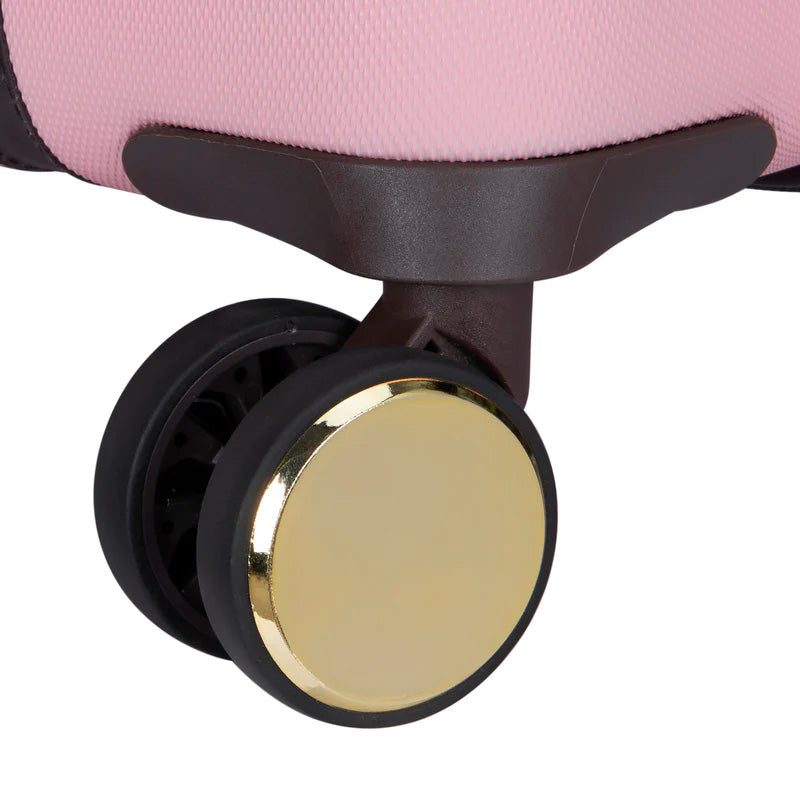 IT Luggage Lux-Lite 3 Piece Trolley Set - Silver Pink - Wheel Zoom in