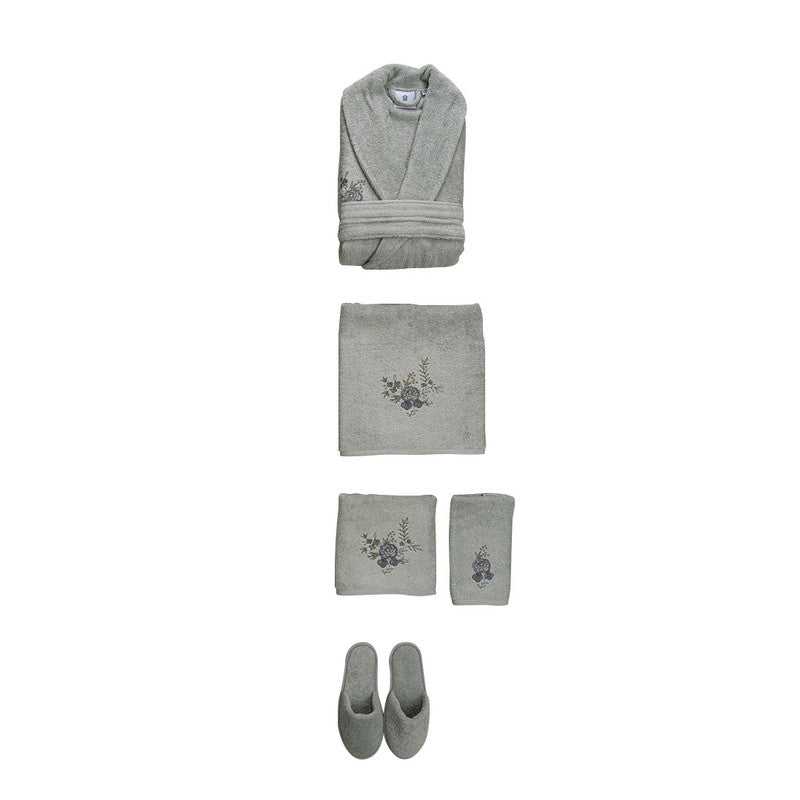 Per La Casa 6 Pieces Premium Bathrobe Set - Pure Sage