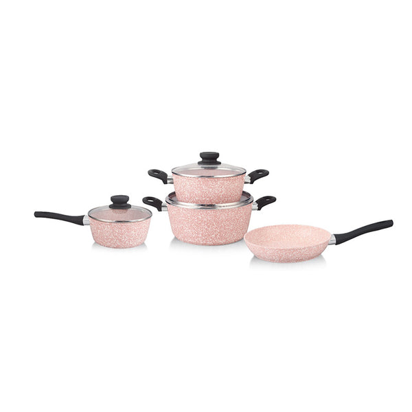 Brunswick Forged Aluminium Cookware 7 Pcs Set – Assorted Brown & Pink