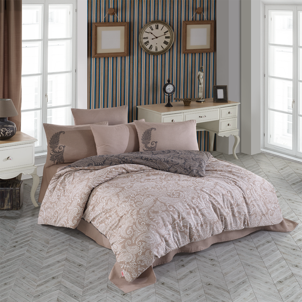 Ozanteks 6 Pieces Brown Comforter Set | LEONA | Home & Linen | Comforters, Home & Linen |Image 1