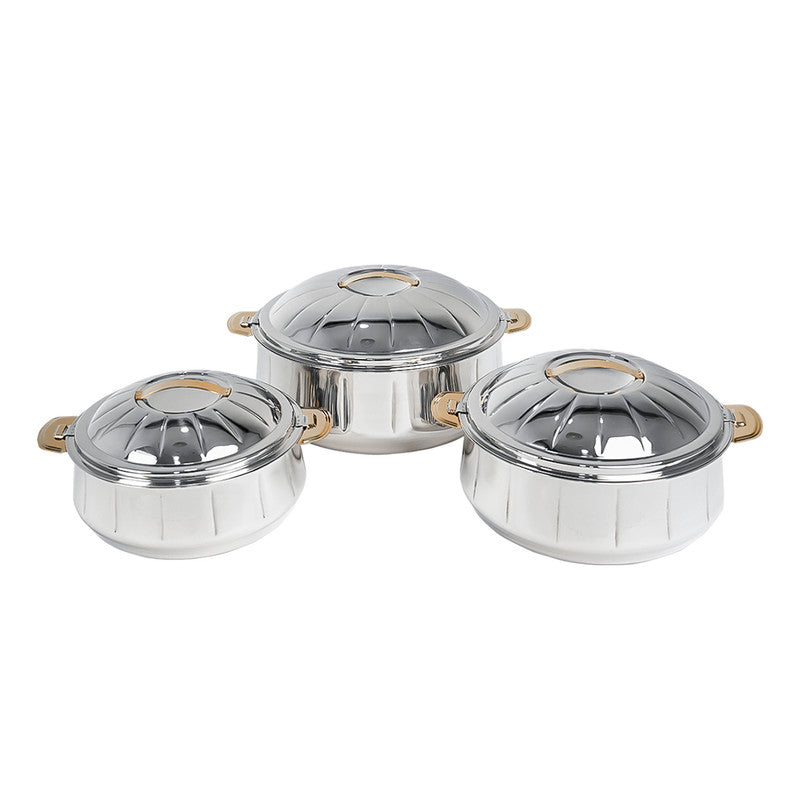 Aksharam Stainless Steel Hotpot 3 Pieces Set