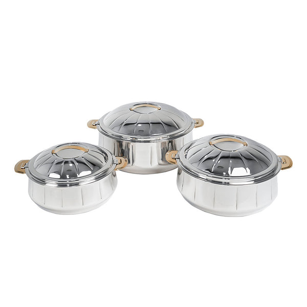 Aksharam Stainless Steel Hotpot 3 Pieces Set