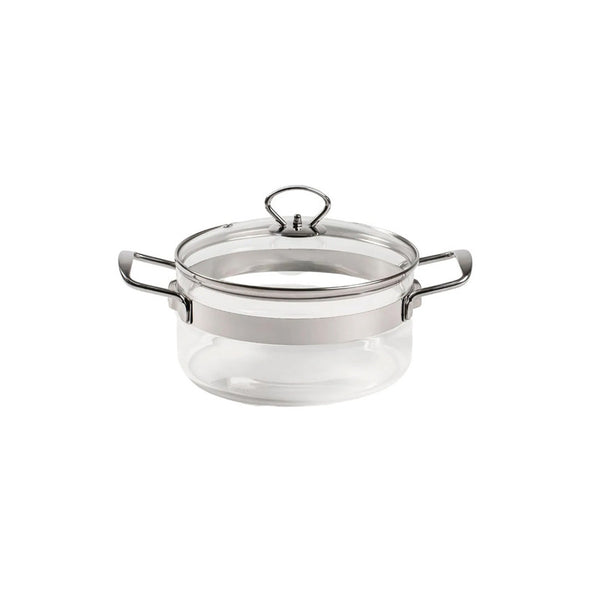 Belissam 2.5L Borosilicate Glass Cooking Pot with Lid