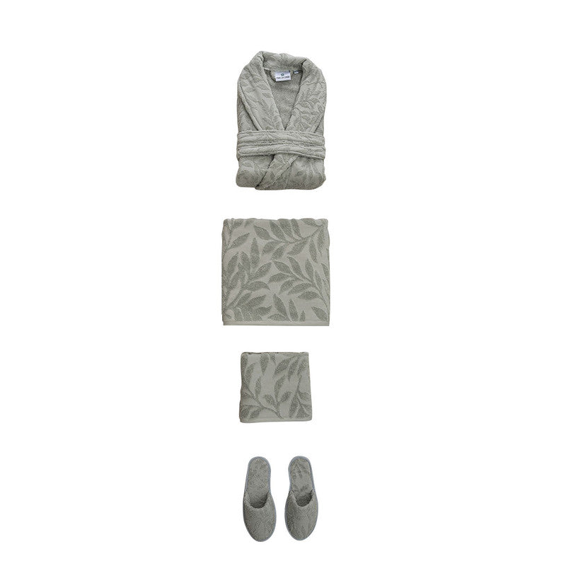 Per La Casa 5 Pieces Premium Bathrobe Set - Pure Sage