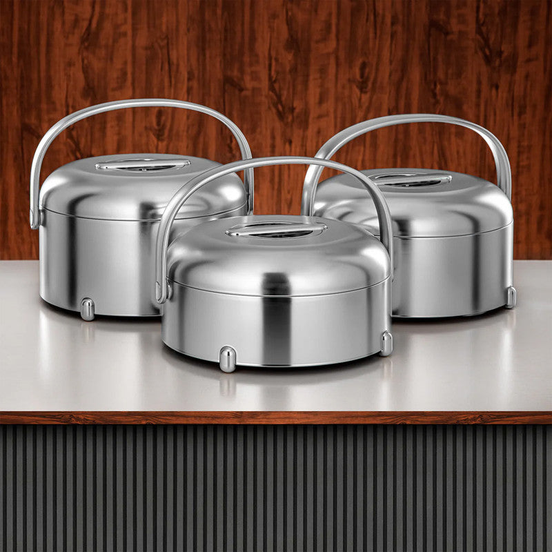 Hot Pot 3-Piece Insulated Serving Set – Silver – 2.5L, 3.5L, 4.5L