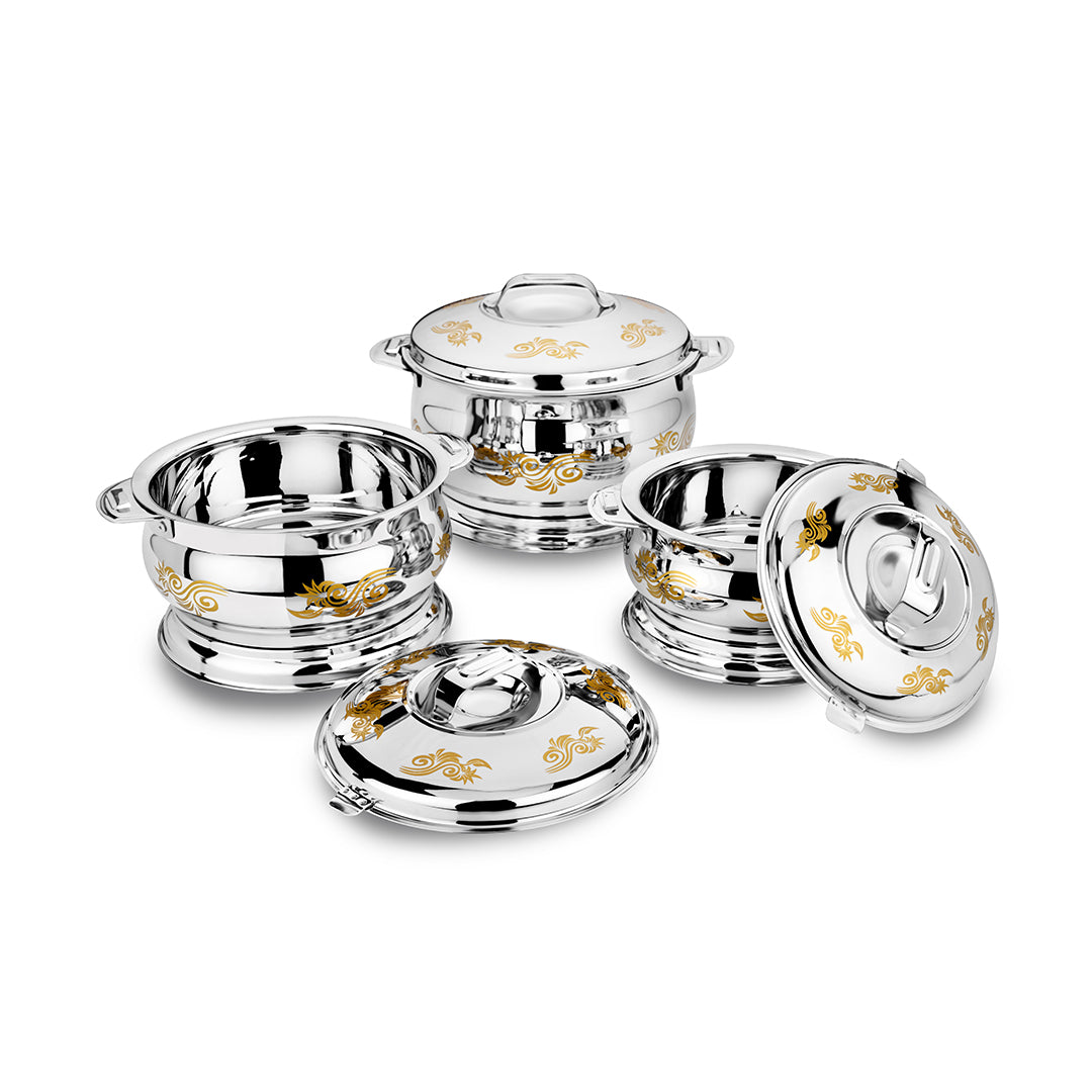 Stride Stainless Steel Hotpot Monir Belly 3 Pieces Set | S.S-667 | Cooking & Dining, Hot Pots |Image 1