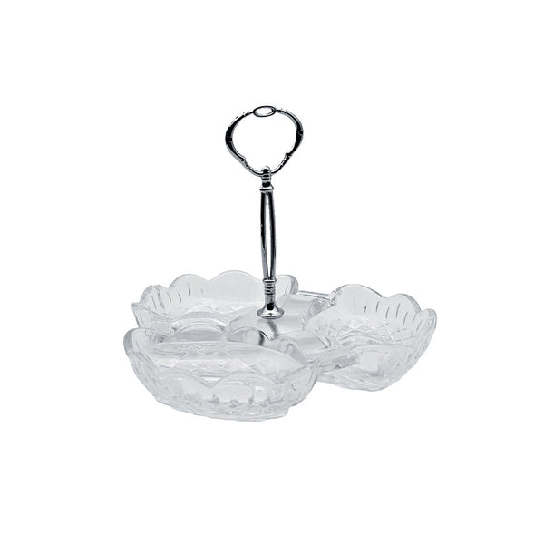Alegre Glass 21x10 Cm Cyrstal Service Tray With Metal Handle