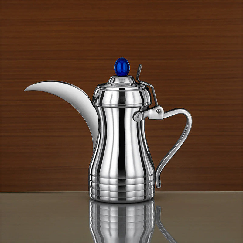 Stainless Steel Coffee Pot – Silver & Blue