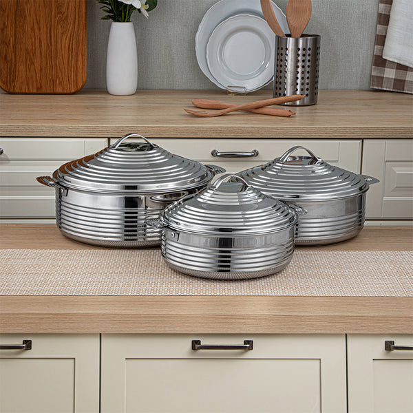 Almarjan Stainless Steel Hotpot Royal Collection 3 Pieces Set | STS0293006 | Cooking & Dining, Hot Pots |Image 1