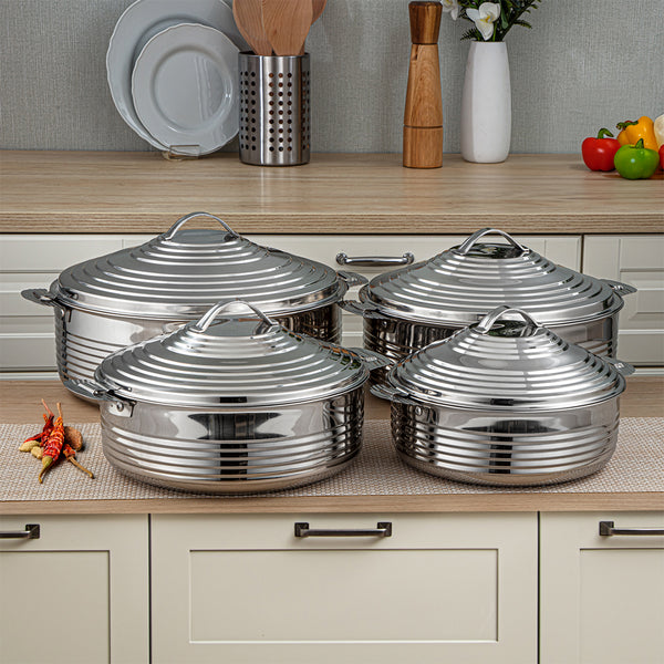 Almarjan Stainless Steel Hotpot Royal Collection 4 Pieces Set | STS0293008 | Cooking & Dining, Hot Pots |Image 1