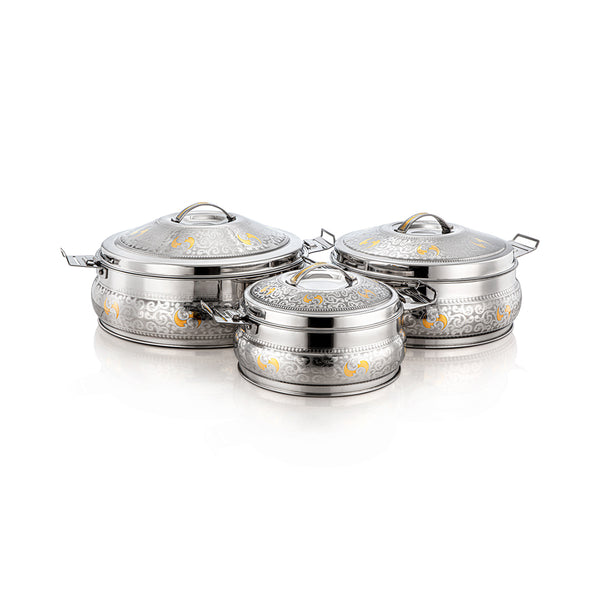 Almarjan Stainless Steel Hotpot Maha Collection 3 Pieces Set | STS0293081 | Cooking & Dining, Hot Pots |Image 1