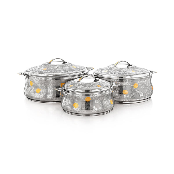 Almarjan Stainless Steel Hotpot Boshra Collection 3 Pieces Set | STS0293084 | Cooking & Dining, Hot Pots |Image 1