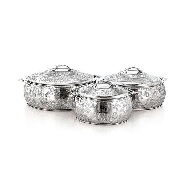 Almarjan Stainless Steel Hotpot Noor 3 Pieces Set | STS0293085 | Cooking & Dining, Hot Pots |Image 1
