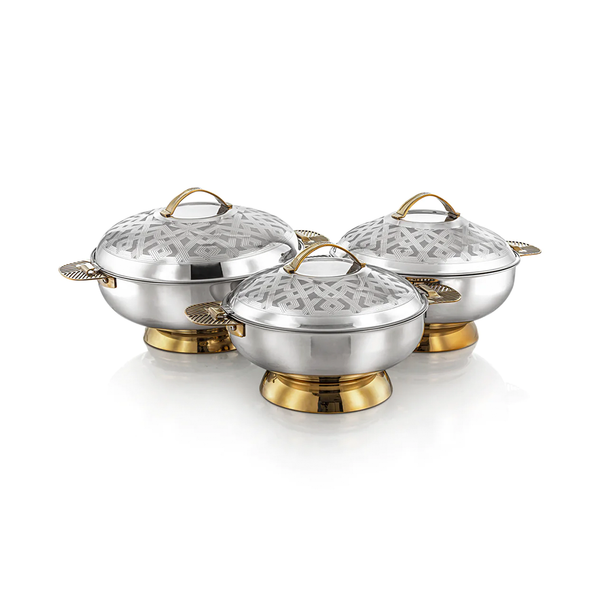 Almarjan Stainless Steel Hotpot Kanz 3 Pieces Set | STS0293106 | Cooking & Dining, Hot Pots |Image 1