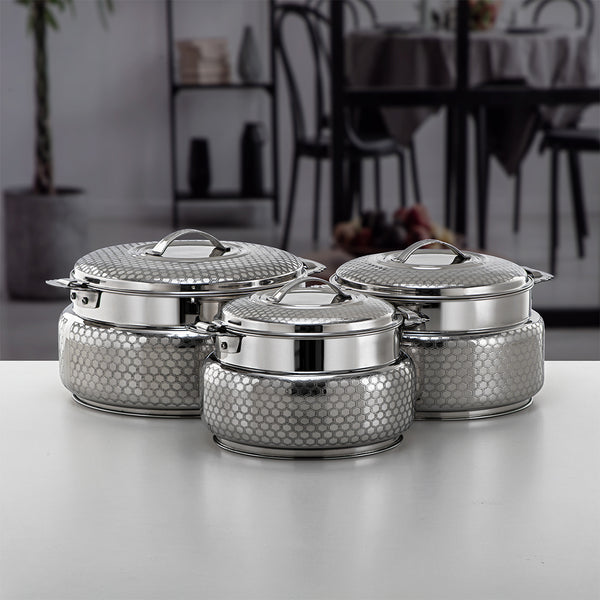 Almarjan Stainless Steel Hotpot Darin Collection 3 Pieces Set | STS0293233 | Cooking & Dining, Hot Pots |Image 1