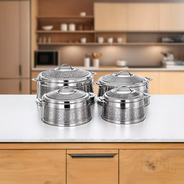 Almarjan Stainless Steel Hot Pot Rodha Collection 4 Pieces Set