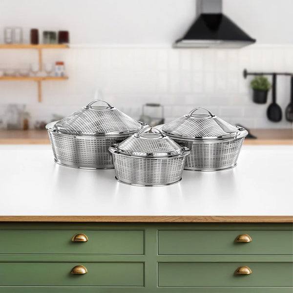 Almarjan Manara Stainless Steel Hotpot 3 Pieces Set