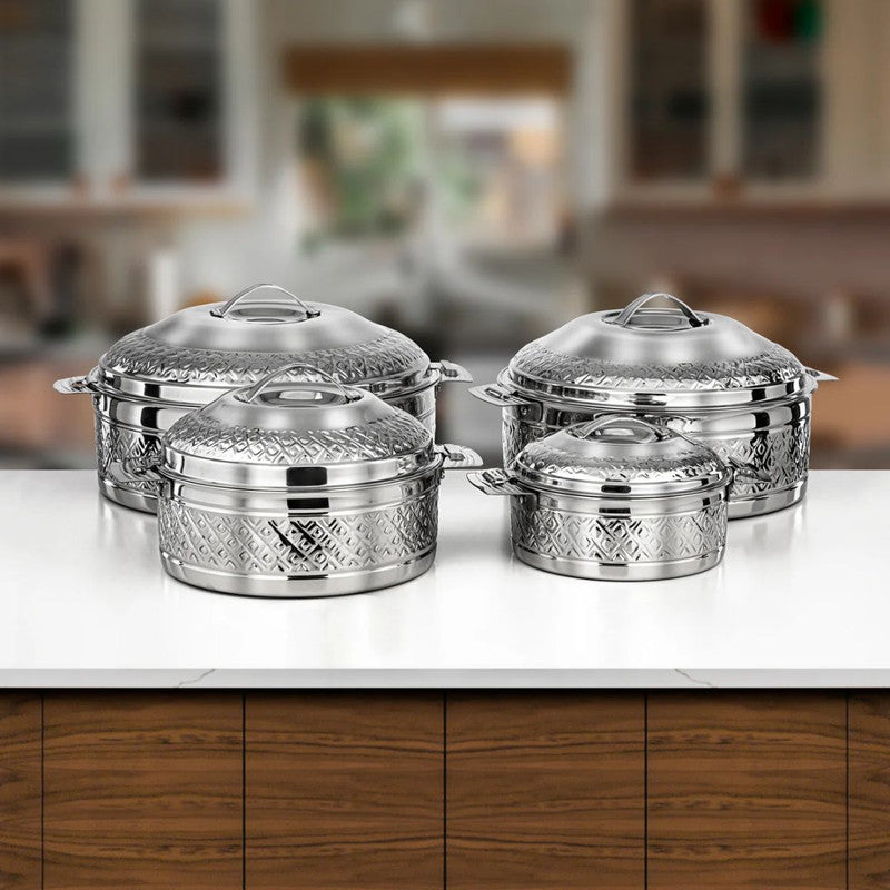 Stainless Steel Hot Pot Set 4 Pieces – Mirror Finish – Zahra Collection