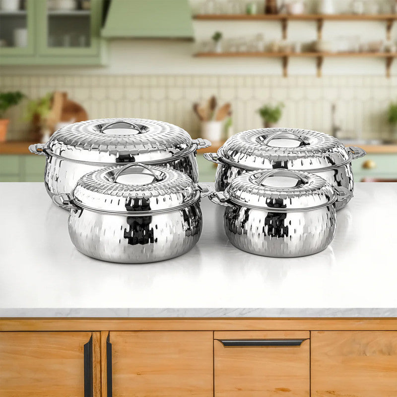 Stainless Steel Hot Pot Set – 4-Piece (3L + 4L + 6L + 9L) – Silver