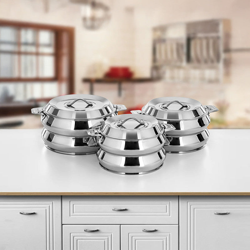 Almarjan Ghada Stainless Steel Hotpot 3 Pieces Set