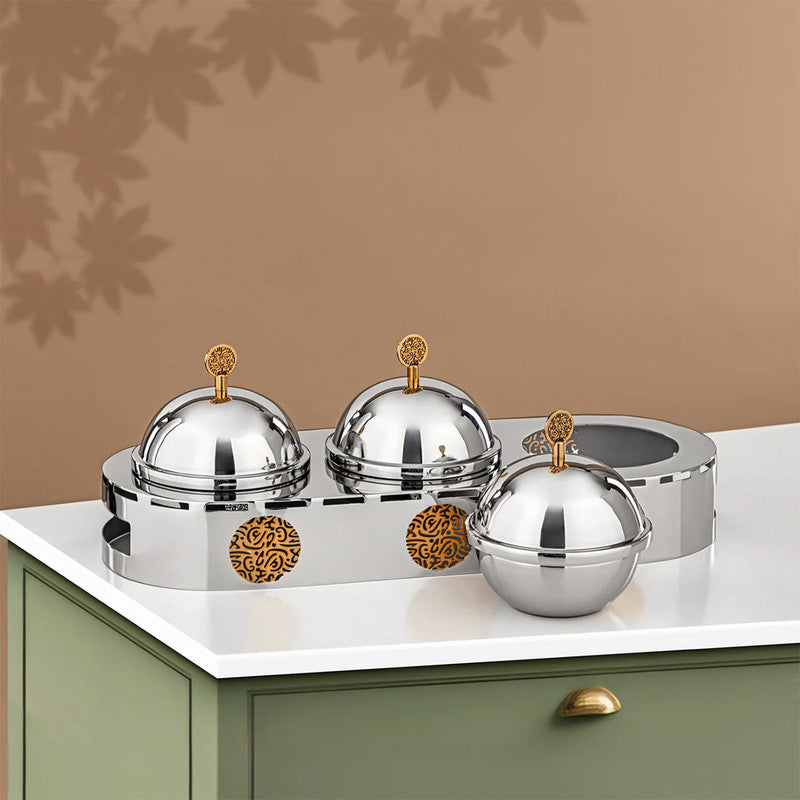3-Part Stainless Steel Candy Set – Silver & Gold