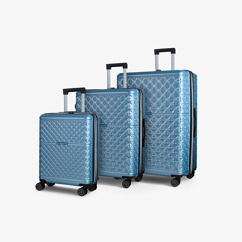 Rock Luggage Maya Blue 3 Piece Trolley Set Rock Luggage Maya Blue 3 Piece Trolley Set