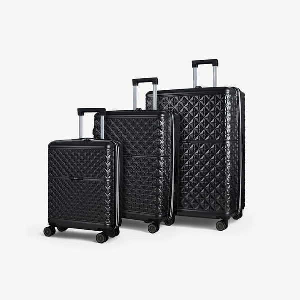 Rock Luggage Charcoal 3 Piece Trolley Set
